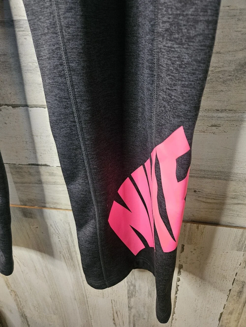 Nike Wide Leg Gray Pink Sweatpants Womens XL Zip Bottom EUC